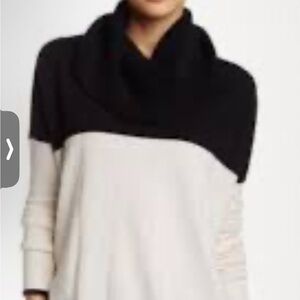 Alice + Olivia Black and Cream Cowl Neck Sweater